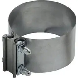 845500 - 5 In Steel Butt Clamp, 76 Mm Wide, 0.7 Mm Thick, Includes 2 Bolts 1