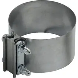 845500Ss - Stainless Steel Butt Clamp - 5 In, 76 Mm W, 0.7 Mm Thick With 2 Bolts 1