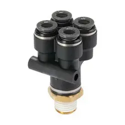 88D0404c - 1/4-In Male Npt X 1/4-In Push-To-Connect Composite Double Wye Fitting 1