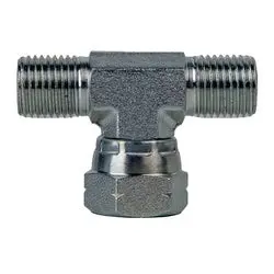 9342-10-10-10 - Steel Swivel Run Tee Fitting - 5/8-In Male Bspp X 5/8-In Male Bspp X 5/8-In Female Bspp 1