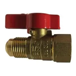 943331 - Brass Gas Ball Valve 3/8 X 1/2-In, 125 Psi, Flare To Fpt Connection 1