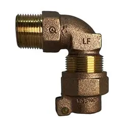 9651212Lf - Lead-Free Bronze Pack Joint Elbow - 3/4-In Mip X 3/4-In Pack Joint Connections 1