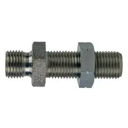 9722-08-06-Ln - 54Mm Long Steel Bulkhead Union With Locknut, 1/2-In Male Bspp X 3/8-In Male Bspp 1