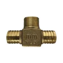 973971Lf - 1 In Hose Barbed X 1 In Hose Barbed X 1 In Mip Lead-Free Brass Branch Tee 1