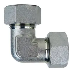 D2500-S14-S14 - 90-Degree Elbow Fitting With Cutting Ring And Nut For S14 Connections, Steel 1