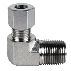 D2501-S12-04 - 90-Degree Male Elbow, S12 Metric Bite To 1/4-Inch Male Nptf, Steel, Zinc-Plated 1