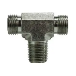 Fs260144 - Steel Branch Tee - 1/4-In Male O-Ring Face Seal X 1/4-In Male O-Ring Face Seal X 1/4-In 1