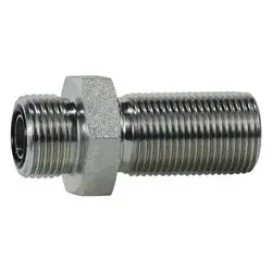 Fs270088 - 13/16 In Male Orfs Bulkhead Union Connector, Steel Construction 1