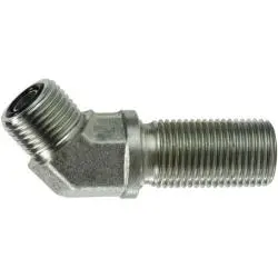 Fs270244 - 1/4-In Steel Bulkhead Union 45-Degree Elbow With Male O-Ring Face Seal Connections 1