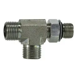 Fs68041616 - 1-In Male O-Ring Face Seal X 1-In Male Adjustable O-Ring Boss Steel Tee Fitting 1