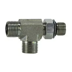 Fs680444 - 1/4-In Male O-Ring Face Seal X 1/4-In Male Adjustable O-Ring Boss Steel Run Tee 1