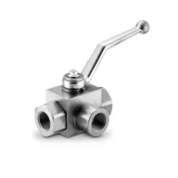 Ge3l08sae - 1/2 In High-Pressure 3-Way Ball Valve, Carbon Steel, Unf X Unf Connections 1