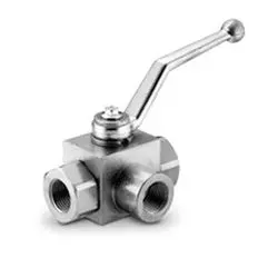 Ge3l1npt - 1 In High-Pressure 3-Way Carbon Steel Ball Valve, Full Port, 5145 Psi 1