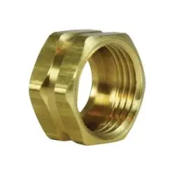 Ghn1-H - 3/4 In Brass Hex Nut For Garden Hoses, 0.62 In Length, 1.18 In Hex Size 1