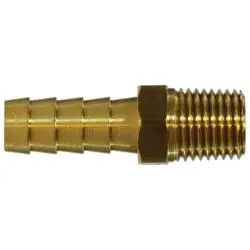 P-202-64 - Brass Rigid Male Adapter - 3/8-In Hose Barb X 1/4-In Male Nptf, 150 Psi, -40 To 160 °F 1