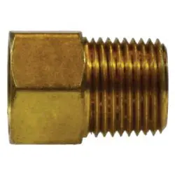 P-210-35 - Machined Brass Conversion Adapter, 3/16-In Female To 5/16-In Male Inverted Flare 1