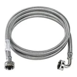 P-60Cwh-12Fg-3/8-El - 60 In Stainless Steel Washing Machine Connector, 3/4 X 3/4 In Elbow Fitting 1