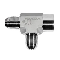 Ss2606-04-04-04 - Stainless Steel Adapter 1/4-In Male Jic X 1/4-In Female Nptf X 1/4-In Male Jic 1