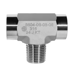 Ss5604-16-16-16 - 1 In Female Nptf X 1 In Female Nptf X 1 In Male Npt Stainless Steel Pipe Tee 1