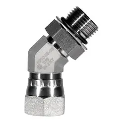 Ss6810-04-04 - 1/4-In Male Adjustable O-Ring Boss X 1/4-In Female Jic Swivel 45-Degree Elbow Stainless Adapter 1