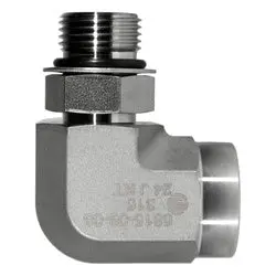 Ss6815-06-06 - 90-Degree Elbow 3/8-In Male X 3/8-In Female O-Ring Boss Stainless Steel Adapter 1