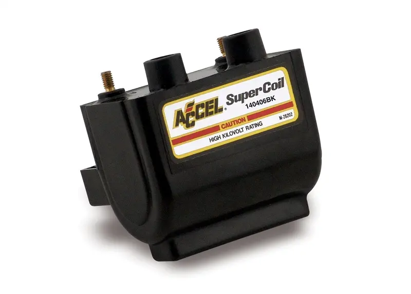 Accel 140406Bk Dual-Fire Motorcycle Supercoil Ignition Coil – 4.7 Ohm Resistance, Compatible With Points Systems, Black Finish 1