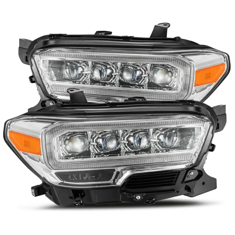 Alpharex 880706 Projector Led Headlights – Plank-Style Chrome Housing 1
