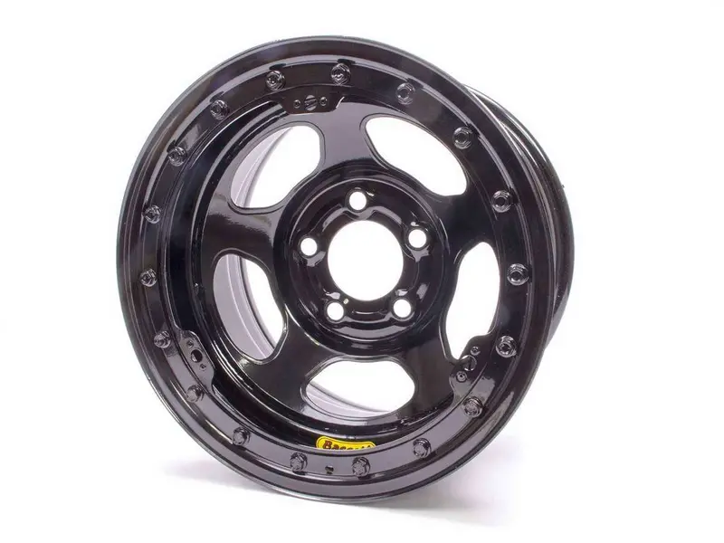 Bassett Racing 59A54Lk Inertia Wheel – 15X8.75 Inch, 5X5-Inch Bolt Pattern, Black Lip Finish 1
