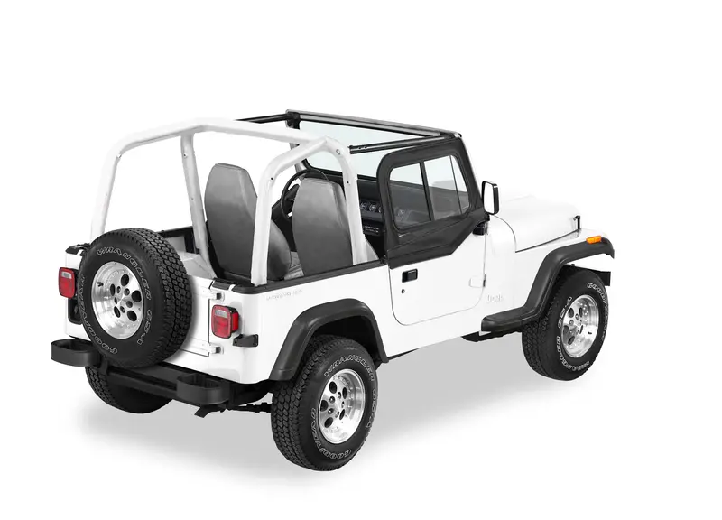 Bestop 51787-35 Upper Door Sliders - '97-06 Wrangler Tj (Black Diamond; Dual Sliding Window) 1