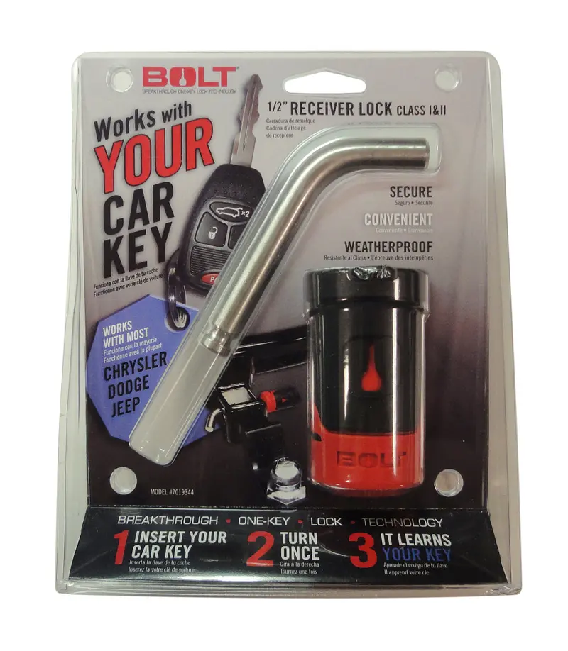 Bolt 7019344 1/2-Inch Receiver Hitch Lock — Compatible With Chrysler, Dodge & Jeep Vehicles 1