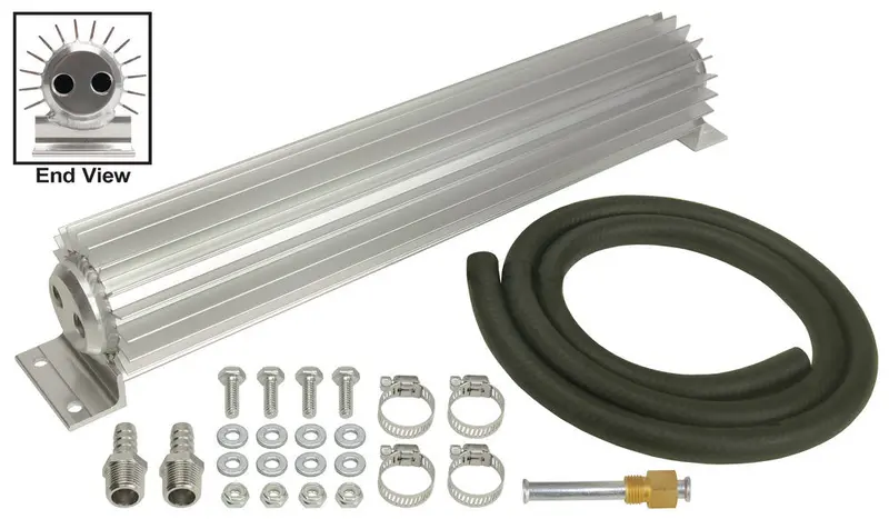 Derale 13264 Two-Pass Transmission Cooler – 15-Inch Length, 1/4-Inch Npt Fittings 1