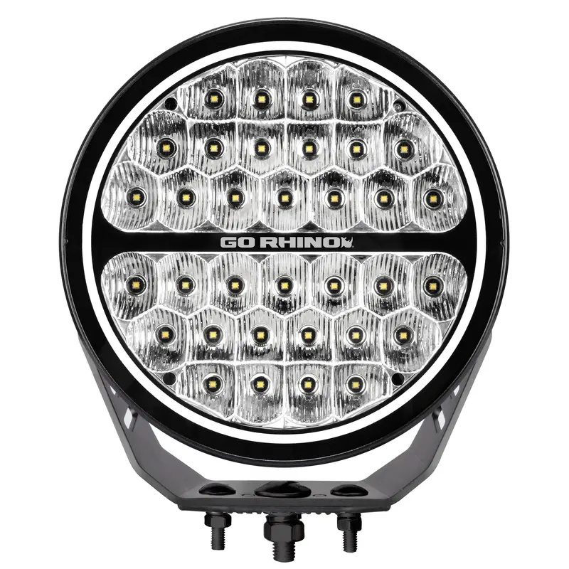 Go Rhino Blackout Series 9-Inch Round Led Driving Light Kit With Drls 1
