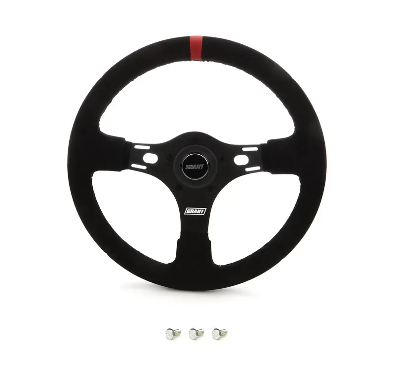 Grant 13-Inch Race Steering Wheel – Red Stripe Design, Suede Wrap, Part #1081 1