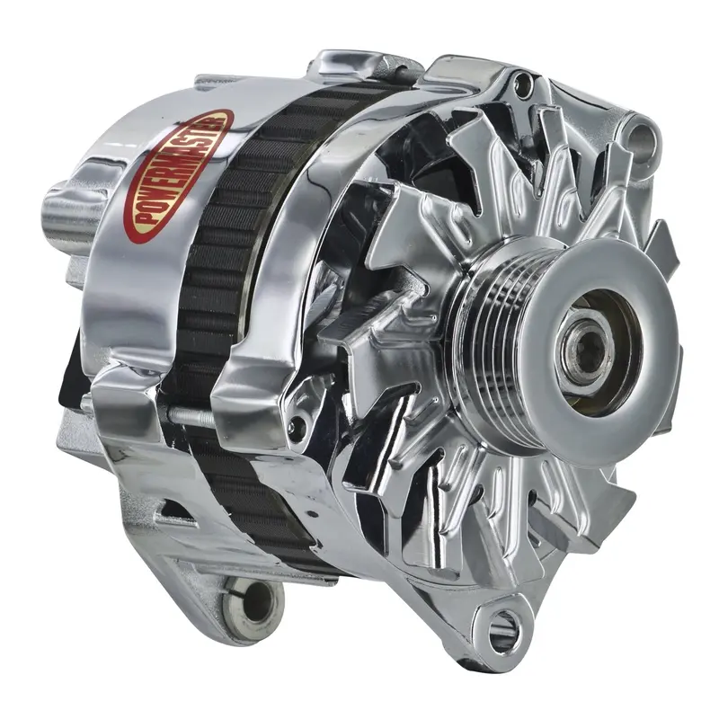 Powermaster Performance 18114 Alternator; Cs130; Saddle Mount; 105 Amp; 85 Idle; 6 Groove Pulley; Chrome; 1