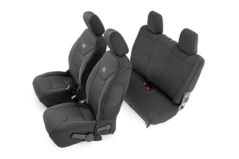 Rough Country 91007 Jeep Neoprene Seat Cover Set Black 13-18 Wrangler Jk 2 Door Rough Country 1