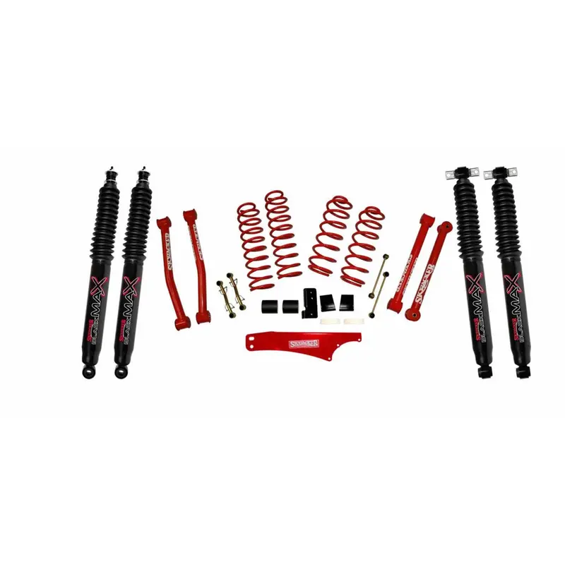 Skyjacker Jk2501Kcr-B 2.5–3.5-Inch Lift Kit For Jeep Wrangler Jk (2007–2018) – Includes Max Shocks, Track Bar Brace, And Powder-Coated Springs 1