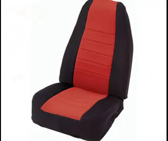 Smittybilt 47430 Neoprene Front Seat Covers – Black/Red For 1976–1990 Jeep Cj/Yj 1