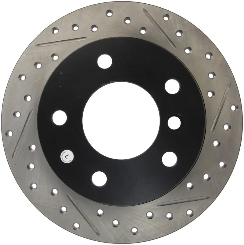 Stoptech Sport Drilled And Slotted Brake Rotor – Rear Left Position, Precision-Cut For Improved Cooling (127.34041L) 1